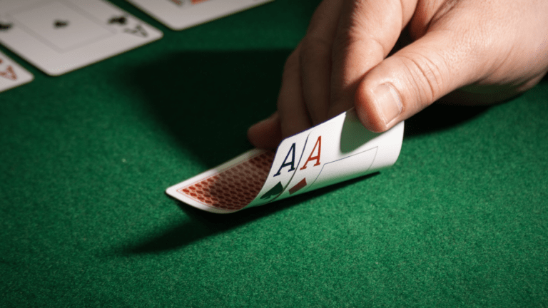 a person holding a pair of playing cards