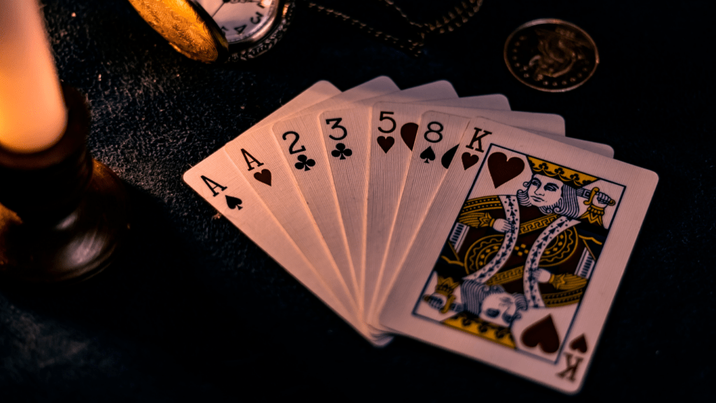 playing cards on a table