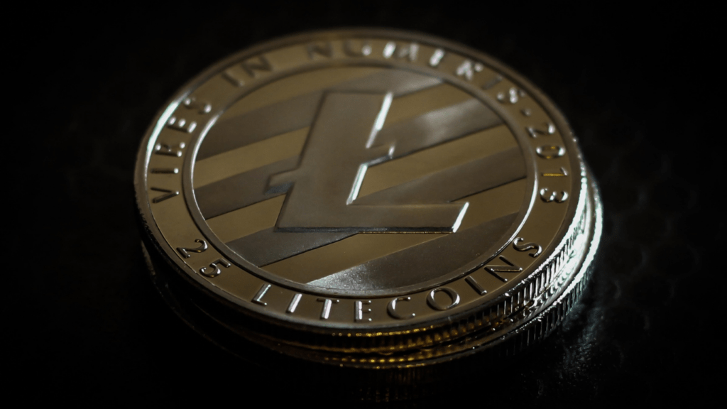 close up image of litecoin